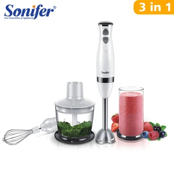 

3-in-1 Blender 2-Speeds Immersion Electric Food Mixer Kitchen Vegetable Meat Grinder 400ml Chopper Whisk Stainless Steel Sonifer