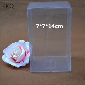 

30pcs Top Sale Clear Rectangle PVC Box Packing Custom Gift Boxes Candy/Cake/Cookie/Cupcake packaging Box Toys Display 7x7x14cm