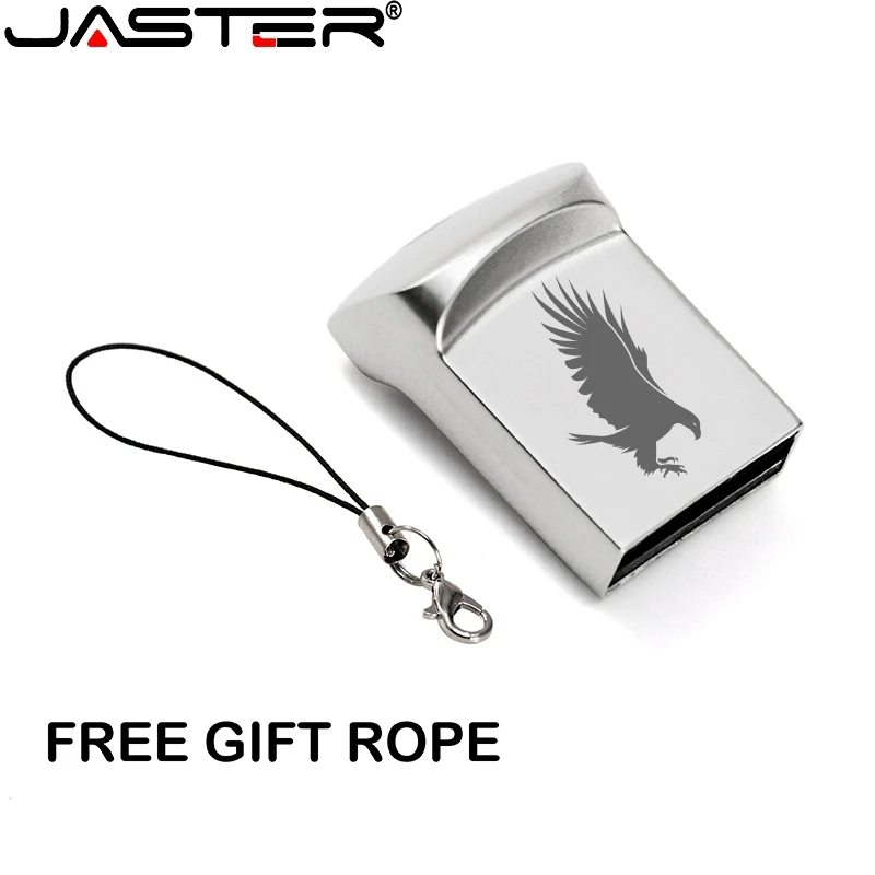 JASTER USB 2,0 мини металлический серебристый с брелком usb флэш-накопитель 4GB 8GB 16GB 32GB 64GB 128GB pendrive(более 10 шт бесплатный логотип