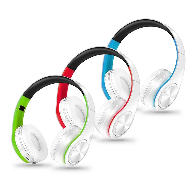 Складная стерео аудио Mp3 Bluetooth гарнитура Беспроводные наушники Поддержка sd-карты с микрофоном Мода