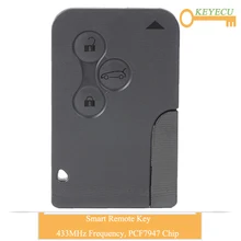 KEYECU Смарт карты удаленный Управление ключи для Renault Scenic 2003 2004 2005 2006 2007 2008, Fob 3 кнопки-433 МГц-PCF7947 чип