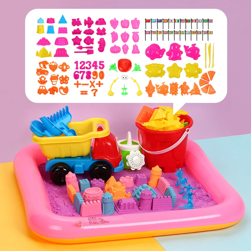 

Qing let children beach toy car suit outdoor baby boys sand-excavating trumpet playing sand shovel bucket tool