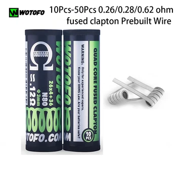 

Original Wotofo Dual core Quad Core fused clapton Prebuilt Wire Vape Core 0.26/0.28/0.62ohm For Wotofo RDA Atomizer