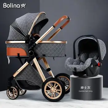 

Baby stroller, high landscape, light weight, reclining, folding shock absorber, two-way baby newborn stroller 2 in1