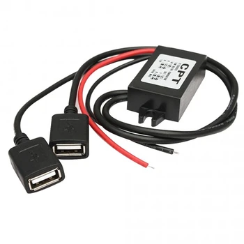 

Universal USB Port 12V to 5V Reduction Voltage 3A USB 2.0 Navigator Carcorder Power Converter Car Charger with Dual USB