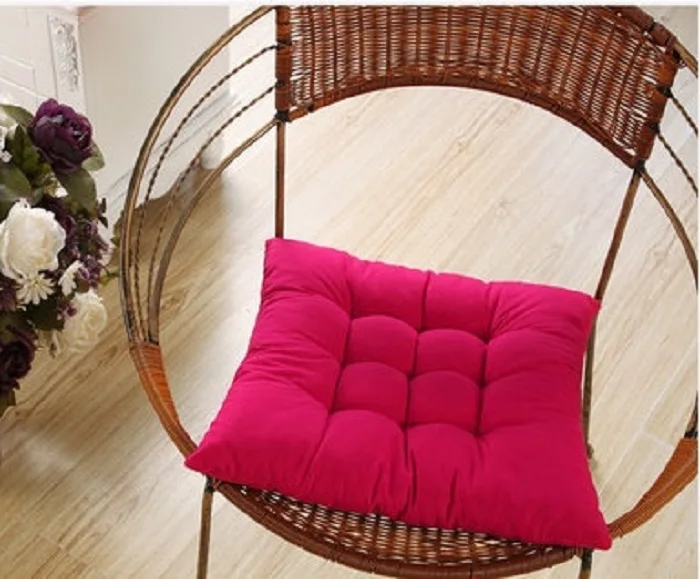 Rose red Бытовая плотная однотонная шлифовальная Подушка для стула, подушка для стула, зимняя офисная барная подушка для студенческого стула на заднем сиденье, диванная подушка для бедер - Цвет: Rose red