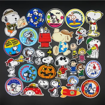 

Cartoon dog Anime puppy Patches Iron On Cute embroidery patch Star Appliques Iron On Animal Badges DIY packaging decoration