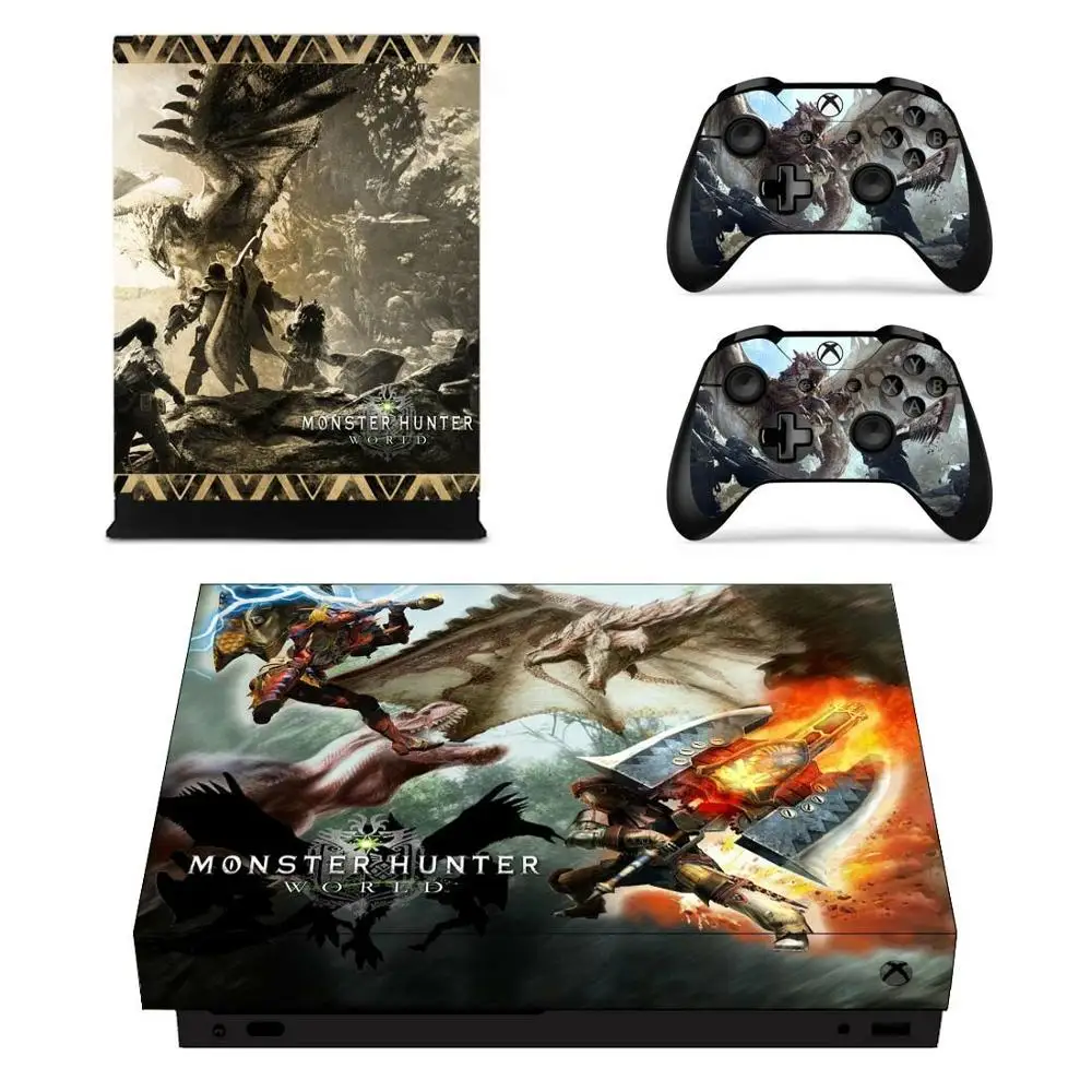 Monster Hunter World полный игровой кожный чехол консоль и наклейка на контроллер для Xbox One X консоль+ контроллер кожи наклейка