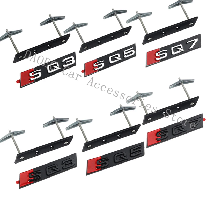 For Audi SQ3 SQ5 SQ7 Q3 Q5 Q7 Car 3D ABS Decal Sticker Front Grill Honeycomb Screw Badge Emblem Styling Stickers Accessories | Автомобили