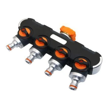 

FashionGarden 4 Way Tap Connectors Metal Hose Pipe Splitter Plastic Drip Irrigation Water Connector Irrigation Wash Car Tools