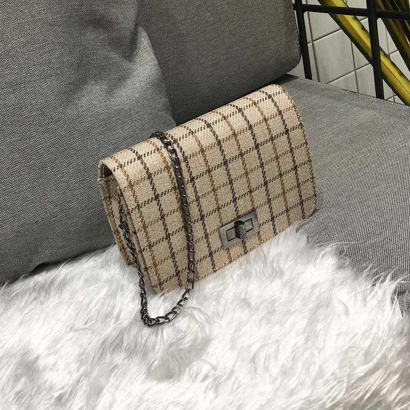 

2017 Autumn And Winter New Style WOMEN'S Bag Korean-style CHIC Graceful Square Sling Bag Fashion Plaid Crossbody Bag Fashion
