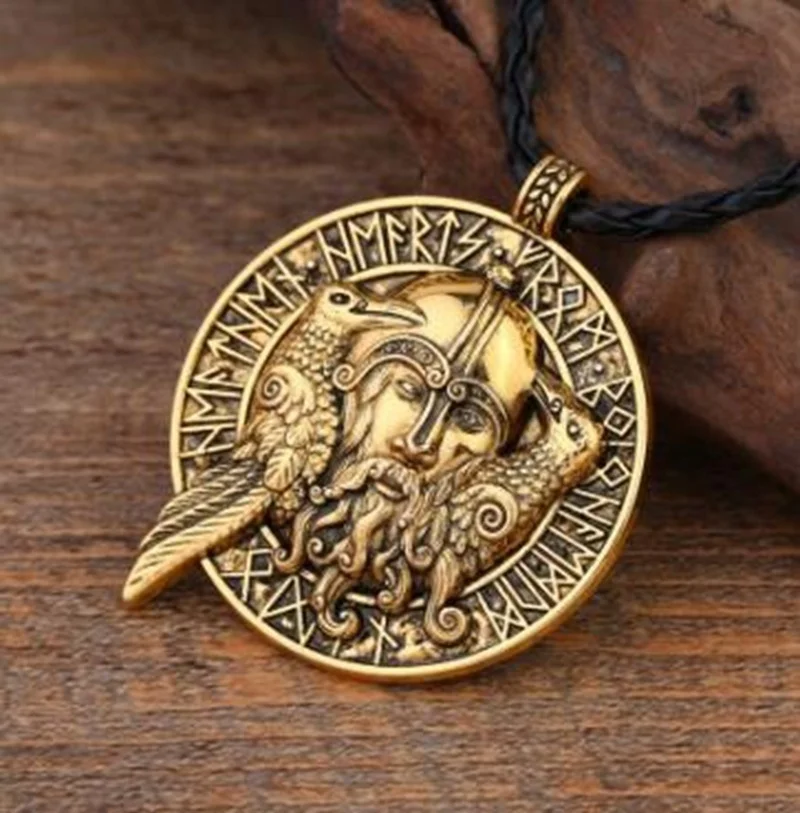 Креативный Viking Викинг один Ворон винтажный кулон ожерелье Руна талисман амулет