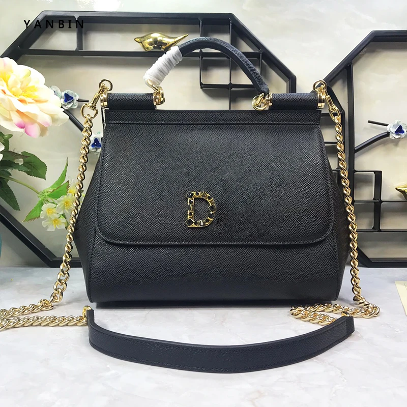 

High Quality Luxury Ladies Crossbody Casual Letter Rivet Purse Handbag Women Messenger Shoulder Top Handle Genuine Leather Bags