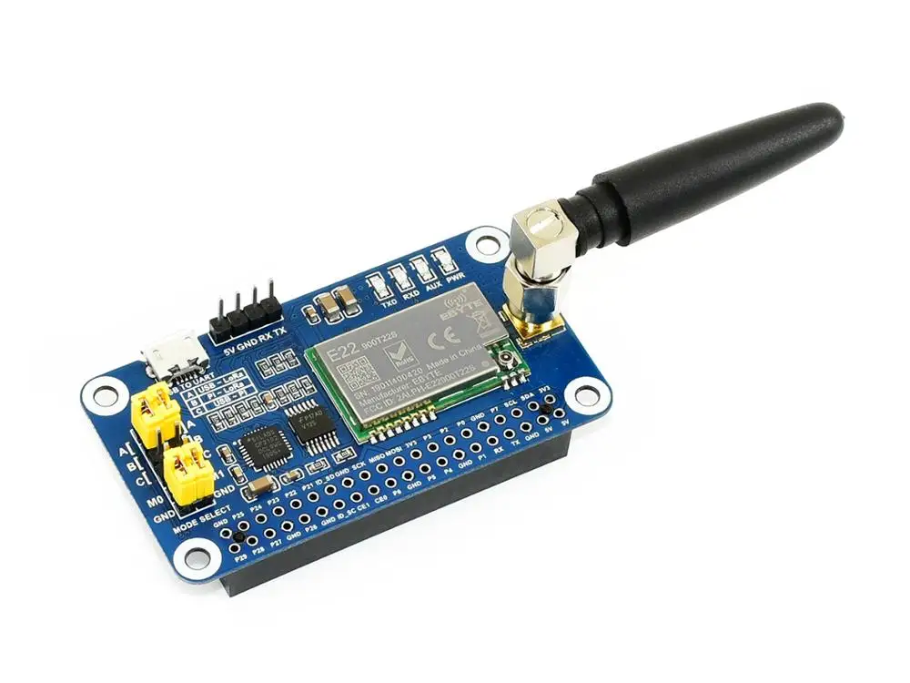 Шляпа LoRa Waveshare SX1262 для Raspberry Pi широкополосная модуляция спектра частотный