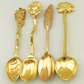 

Creative tableware fruit mulberry grape Spoon Vintage coffee ice cream Grapefruit Melon Saucier Spoons