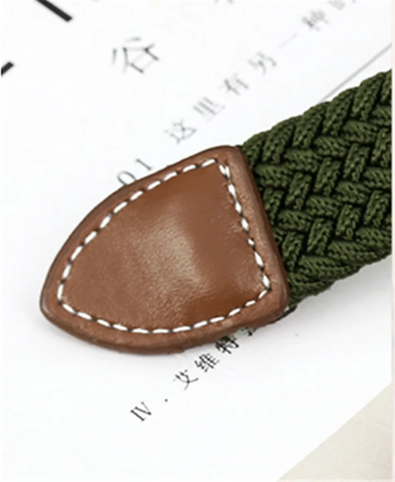 Холщовый эластичный тканый кожаный ремень с пряжкой, эластичный пояс, 1 шт., бежевый, черный, синий, кофейный, хаки, зеленый