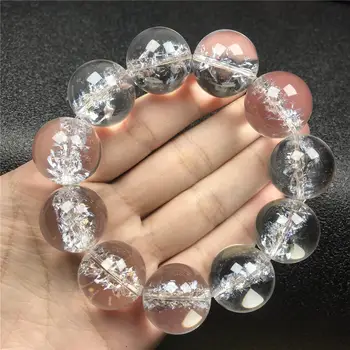 

Top 20mm Natural Himalaya Rock Crystal Bracelet Jewelry For Woman Men Crystal Power Energy Round Beads Fashion Bracelet AAAAA