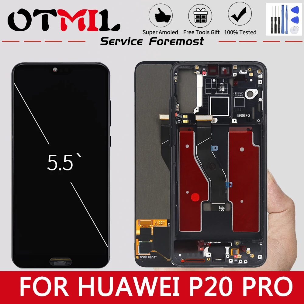 

6.1"100% New Super Amoled For HUAWEI P20 Pro LCD Display Touch Screen Digitizer Assembly CLT-AL01 for HUAWEI P20 Pro Display