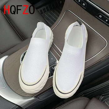 

HQFZO Casual High Quality Breathable Women Canvas Shoes Platform Light Sneakers Casual Thick Bottom Tenis Feminino Mujer 2020