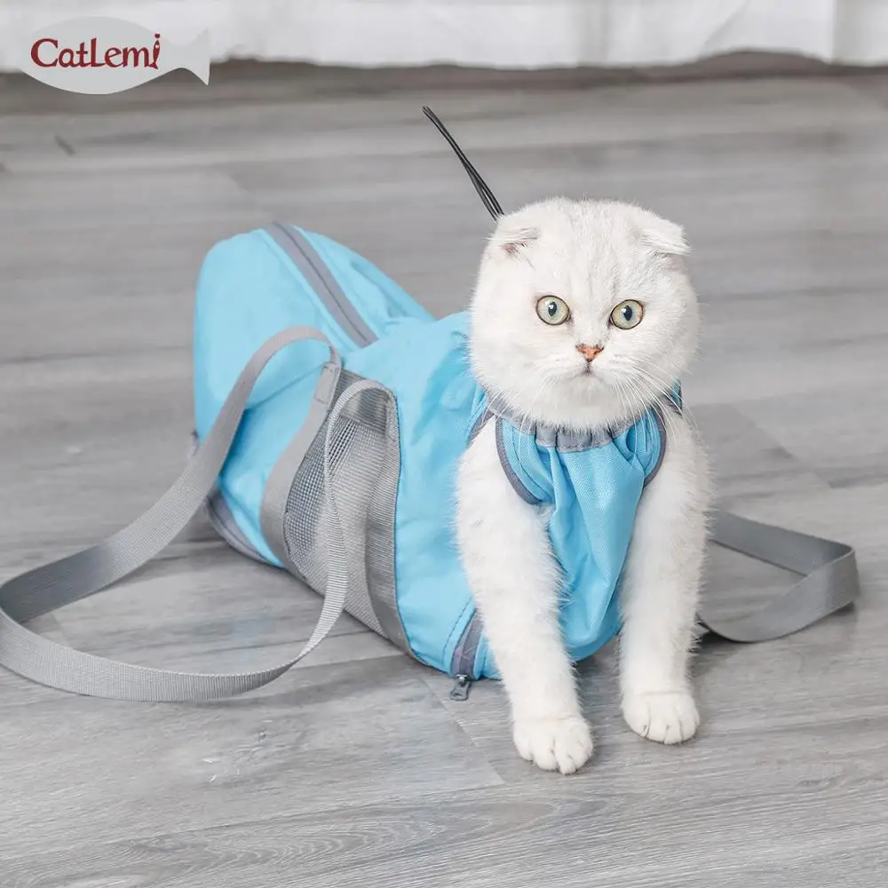 Cat Grooming Bag Mesh Restraint Bag Cats Nail Clipping Cleaning No Scratching for Claw Nail Trimming Pet Hospital Medical Check Cat Grooming Bag Mesh Restraint Bag Cats Nail Clipping Cleaning No Scratching for Claw Nail Trimming Pet Hospital Medical Check