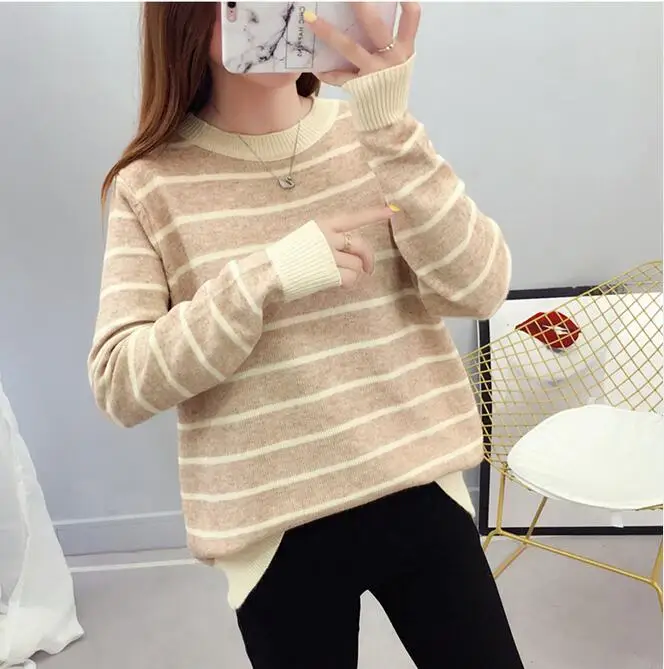 8002beige Послеродовой Женский Осенний вязаный свитер для грудного вскармливания модный свитер с длинными рукавами и круглым вырезом на молнии - Цвет: 8002beige