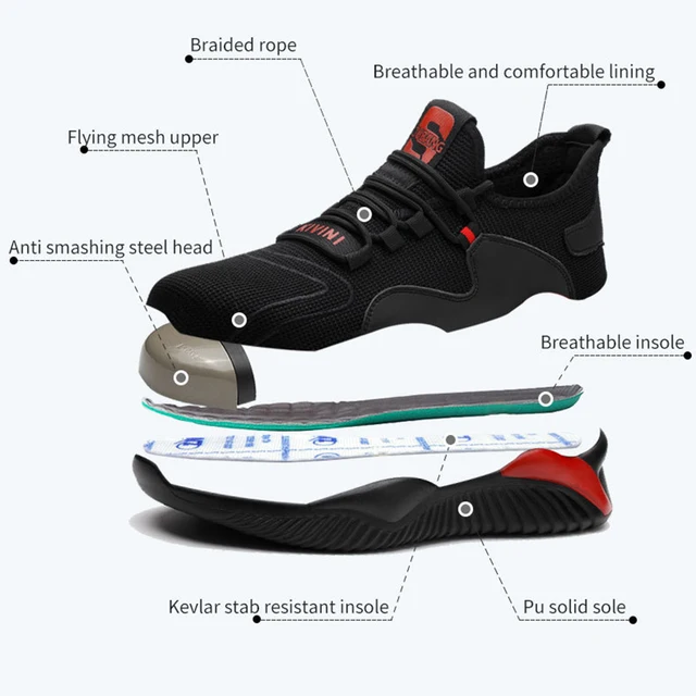 Mesh Steel Toe Lightweight Work Shoes