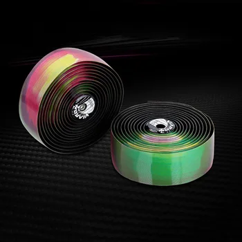 

BOLAN Handlebar 2Pcs Bike Bicycle 5D Rainbow Bar Tape Shock Absorption