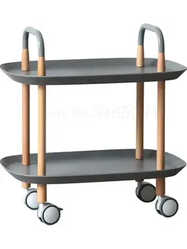

Modern Minimalist Nordic Mobile Cart Sofa A Few Small Coffee Table Ins Storage Two-layer Wheeled Multifunctional Dining Car