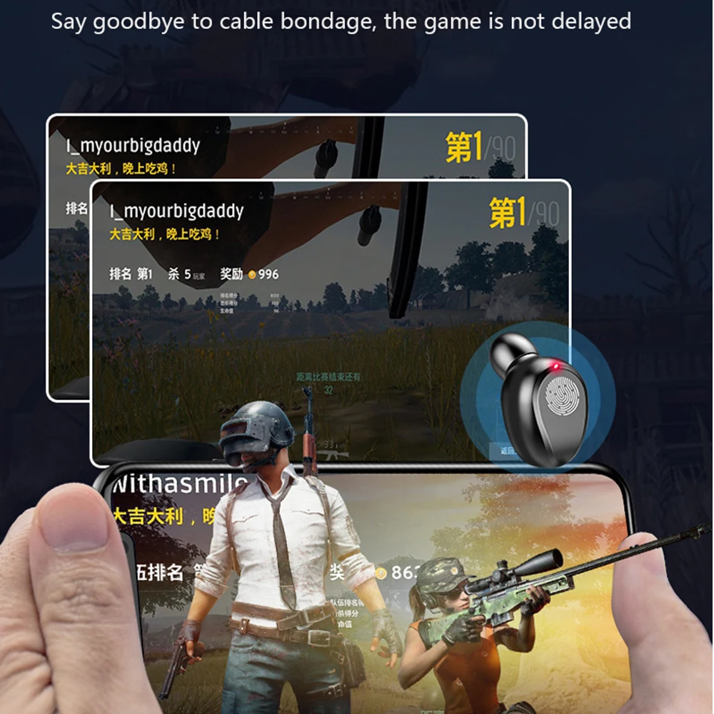 EWA Bluetooth Earphones TWS Wireless Headphones 1200mah LED Power Display Touch Control Wireless Headset Gaming Earbuds F9 TWS