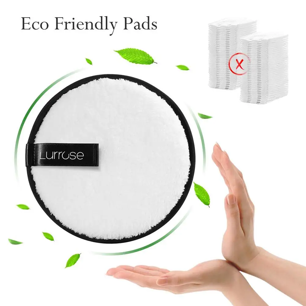 4PCS Reusable Makeup Remover Pad Microfiber Face Cleaning Cloth with 1PC Face Band