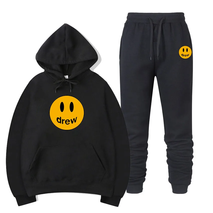 

Fashion Hoodie Men Justin Bieber The Drew House Smile Face Women Men Outfit Hoodies Sweatshirts Hip Hop Pullover Winter Fleece