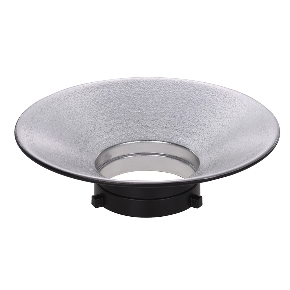 

Andoer Photography Flash Reflector 120 Degree Wide-angle Mount Diffuser Dish Aluminium Alloy Shooting Accessories