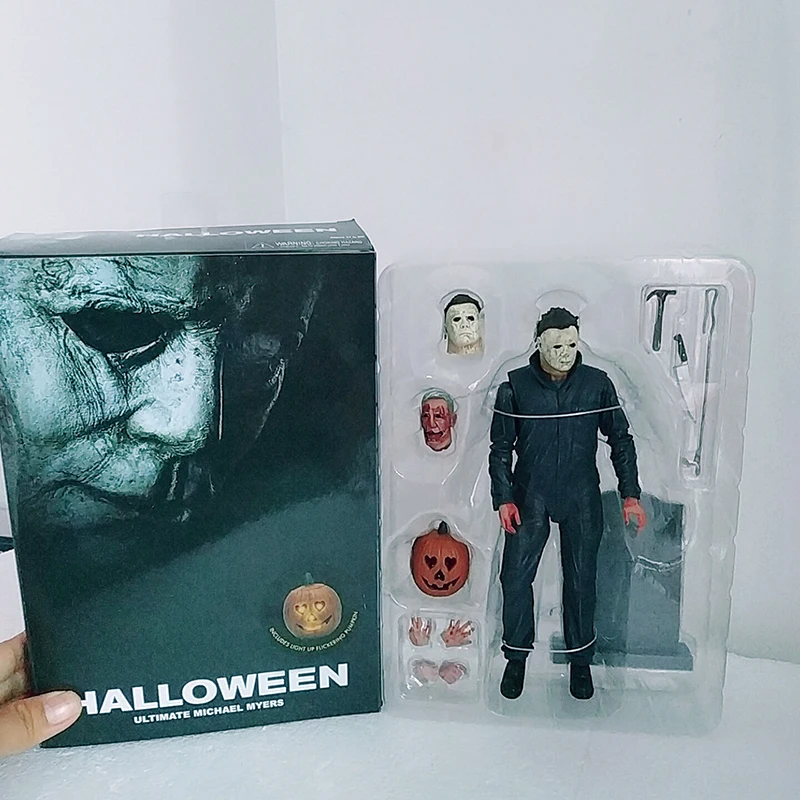 Светодиодный фонарь в виде тыквы Майкла Майерса на Хеллоуин Kotobukiya Horror John Carpenter's Laurie Strode, модель игрушки, куклы