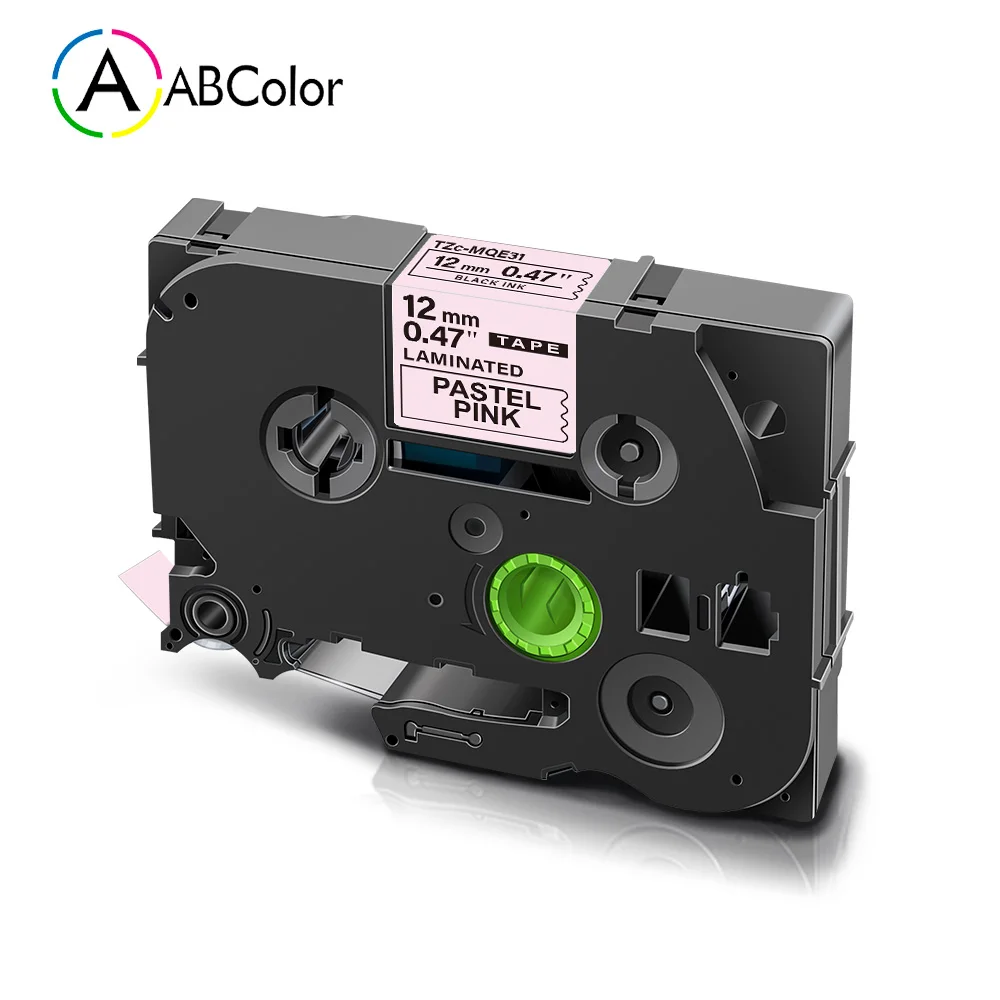 

Ламинированные этикетки 12 мм, совместимы с MQE31, MQ531, MQF31, кассеты для этикеток, черные на розовой Пастельной ленте, MQE 31, для этикеток