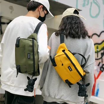 

Fanny Pack with Zipper Crossbody Bag Large Capacity Waist Bag Unisex Streetwear Chest Bags Banana Pack High Quality Beltbags