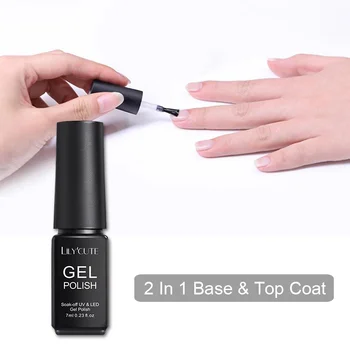 

LILYCUTE 7ML 2 IN 1 Base Top Coat Matte Nail Gel Varnish UV Nail Gel Polish Long Lasting Base Top Coat Permanent Nail Gel