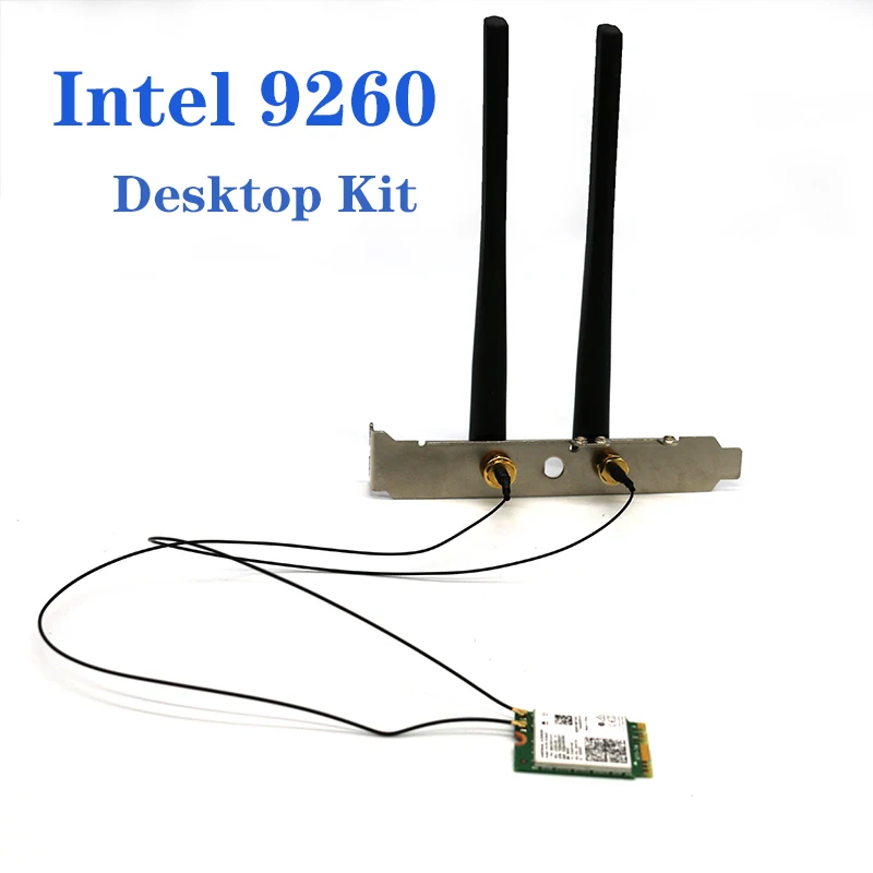 

2030Mbps Dual Band Intel 9260 Wifi Card Desktop Kit Bluetooth 5.0 802.11ac 9260NGW M.2 Wireless Adapter 2x 6DBI Antenna Set