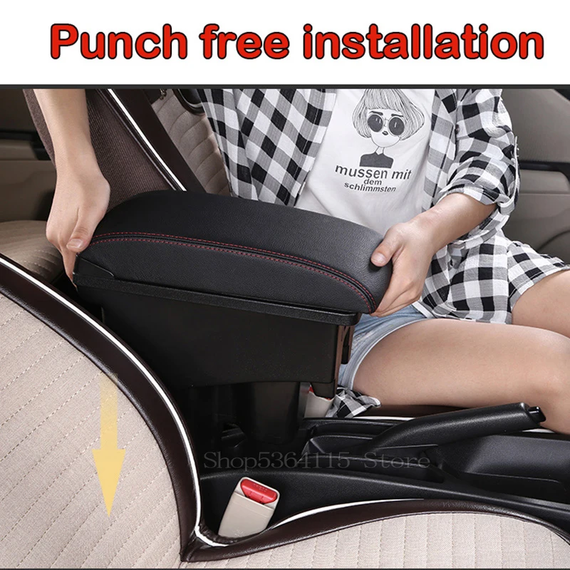Подходит для Honda Fit Jazz 2008-2013 центральный консольный ящик для хранения Подлокотники могут быть вращающейся держатель Ashtray2009 2010 2011 2012