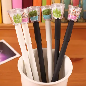 

New Creative Cultivate Plant Gel Pen 0.5mm Black Ink Garden Grow Grass Pen School Office Stationery Lovely Children Lovers Gift