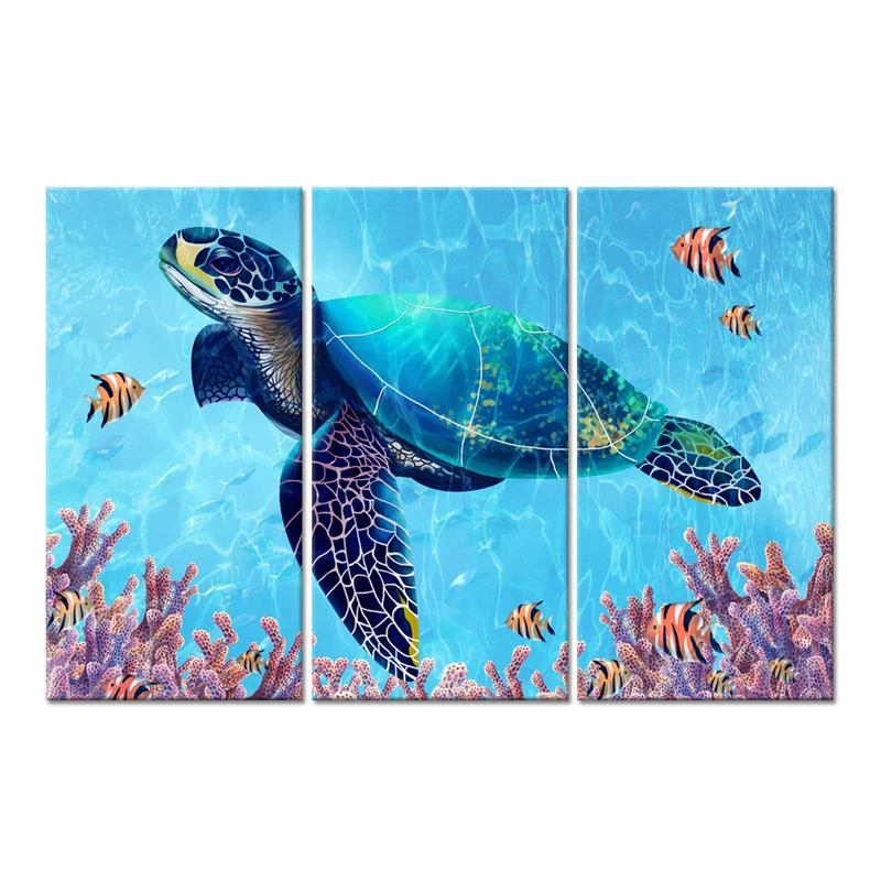 Wall Scenic Canvas Print Picture Art Painting on Canvas Wall Animals Turtles