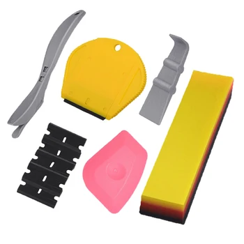 

EHDIS Auto Car Window Tint Kit 2in1 Soft Squeegee Carbon Fiber Vinyl Wrap Tool Sticker Remover Razor Scraper Film Vinyl Cutter