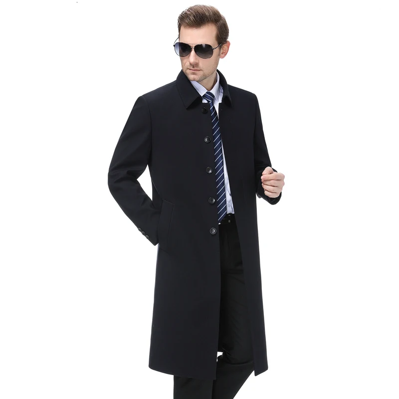 

new Fall clothing brand gown men's high-end raincoat men's thin black overcoat men's style