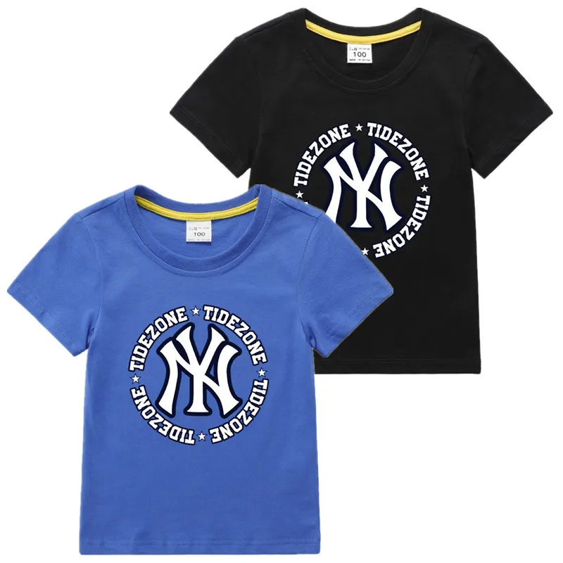 

2019 New Style Spring And Autumn Korean-style Childrenswear Men And Women Child Baby Short-sleeved Top Cotton Athletic T-shirt a