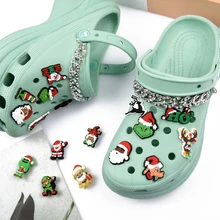 

1 Piece Of Merry Christmas Crocodile Shoe Ornaments Snowman Sleigh Santa Claus Elk Clogs Decoration Children's Christmas Gifts