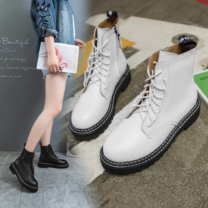 

2019 Autumn Genuine Leather Women's Shoes Color Boots Girls Short Boots