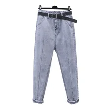 Новые поступления женские, с высокой талией Джинсы OL джинсовые штаны брюки джинсы в винтажном стиле для Womanr весна и осень стиль