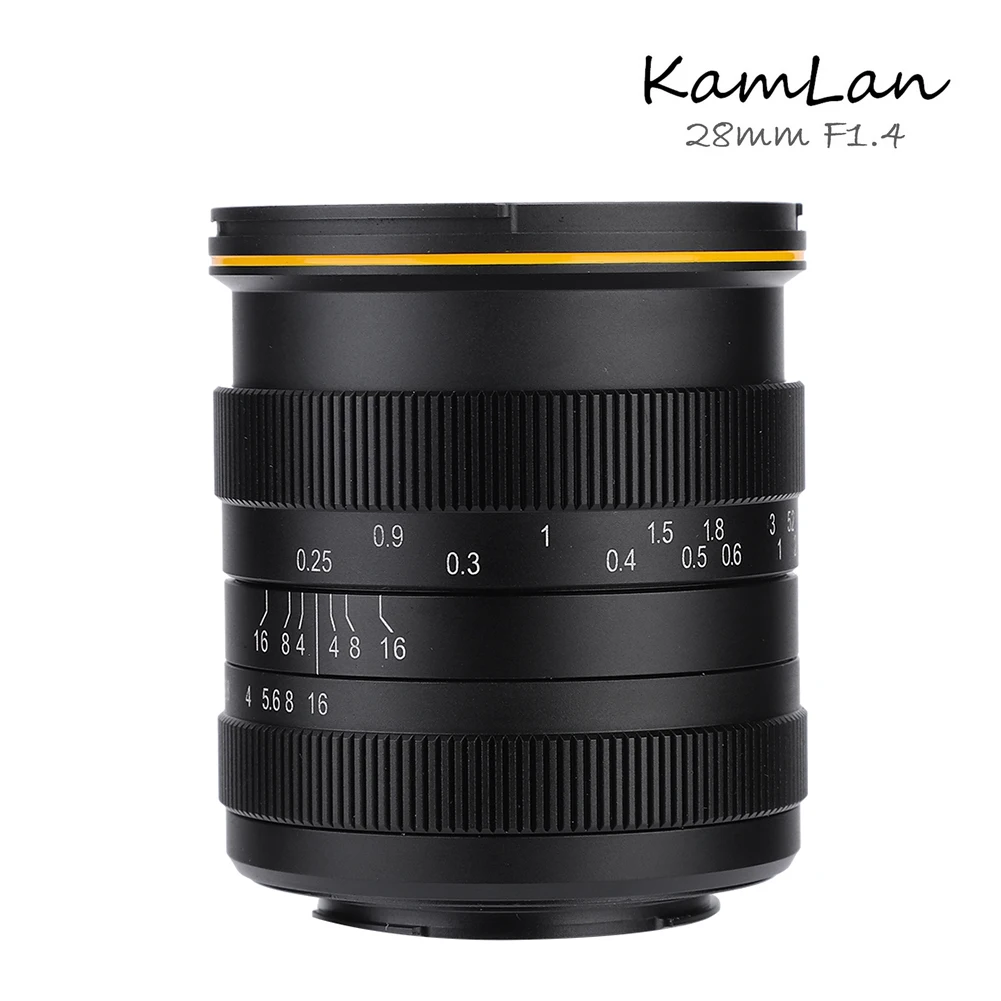 Kamlan 28 мм f1.4 широкоугольный APS-C объектив с большой апертурой ручной фокусировки для Canon EOS-M/sony-E/Fuji-X/3 объектив камеры