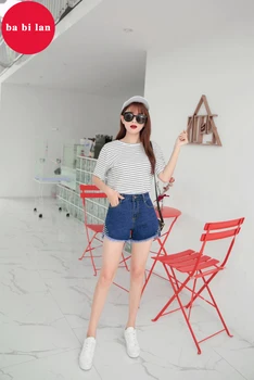 

2020 female fashion casual summer cool women denim Shorts high waists fur-lined leg-openings Plus size sexy short Jeans