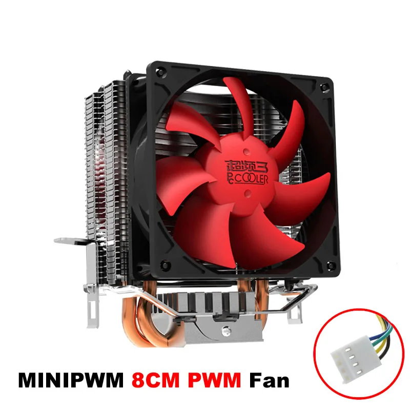 Single PWM Fan En-Labs 2x6 мм медные тепловые трубки двойной 80 мм 3pin Вентилятор CPU кулер для разъем 754/939/AM2/AM2+/AM3/FM1 LGA 775/1156/1155/1150 - Цвет лезвия: Single PWM Fan