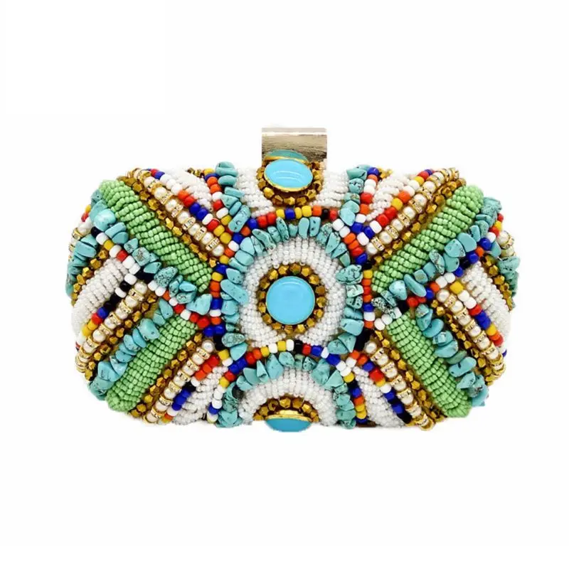 

Vintage Women Beaded Bag Handbag Evening Party Bridal Bohemian Clutch Purse Prom Wedding Wallet A69C